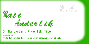 mate anderlik business card